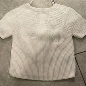 Zara white shirt crop sweater - M